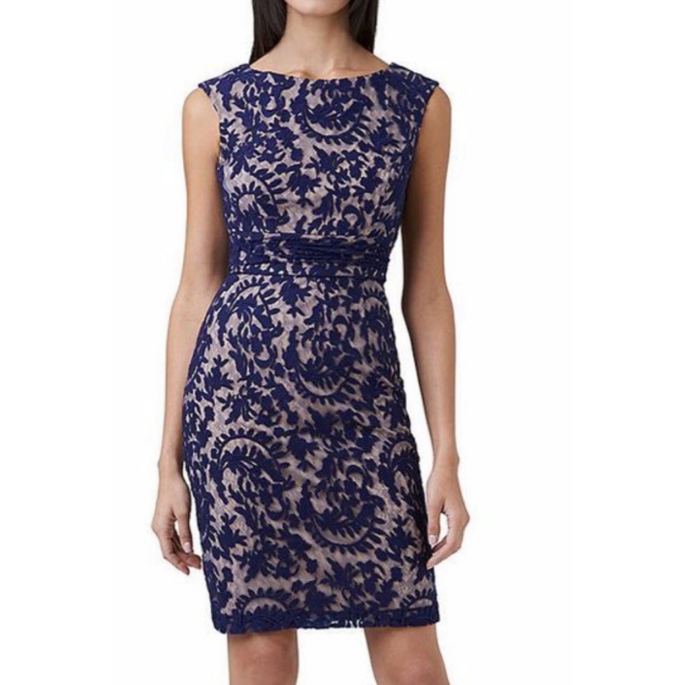 ADRIANNA PAPELL Womens Lace Sheath Dress Size 10